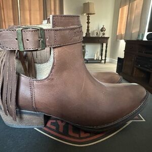 Womens Harley-Davidson Brown Leather Boots 8